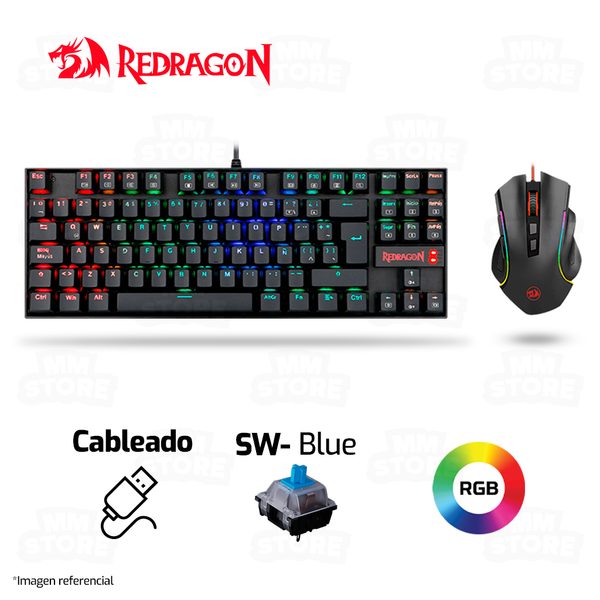 COMBO REDRAGON KUMARA+GRIFFIN K552RGB-BA | TECLADO+MOUSE | NEGRO