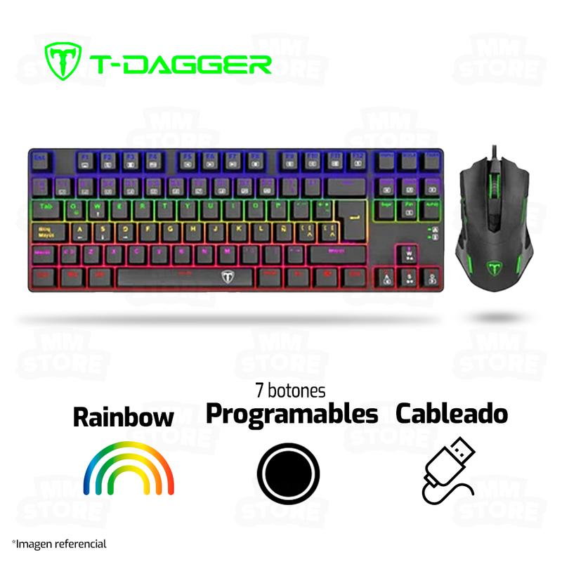 COMBO T-DAGGER ADVANCE FORCE T-TGS005-SP | TECLADO + MOUSE | NEGRO