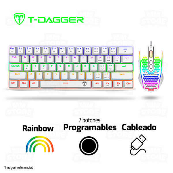 COMBO T-DAGGER MAIN FORCE T-TGS008 | TECLADO+MOUSE | BLANCO