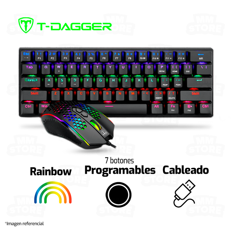 COMBO T-DAGGER MAIN FORCE T-TGS008 | TECLADO+MOUSE | NEGRO