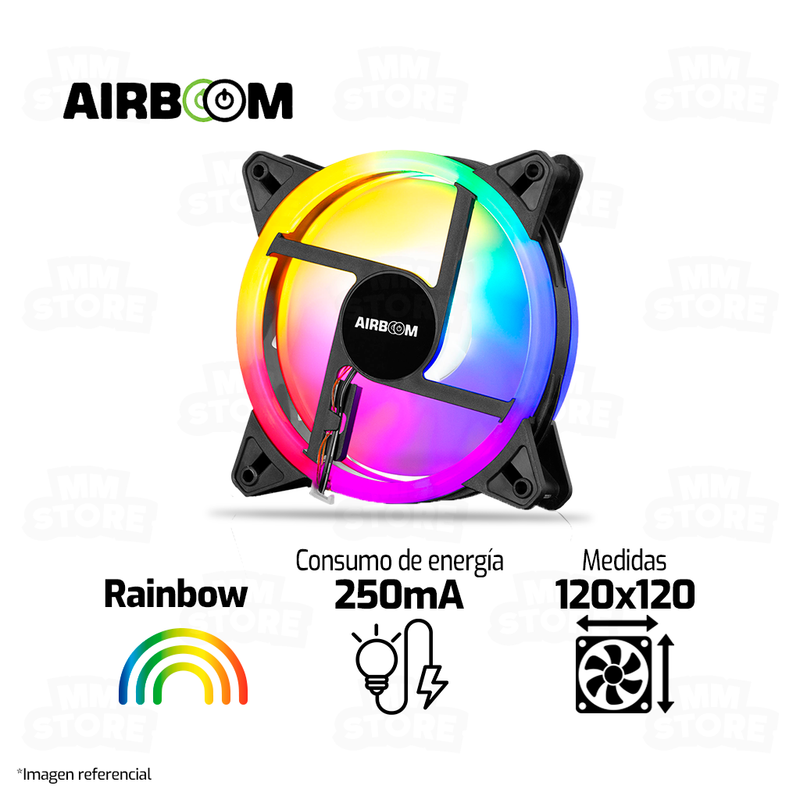 COOLER PARA CASE AIRBOOM AUREOLA AB111 | 120MM | RAINBOW