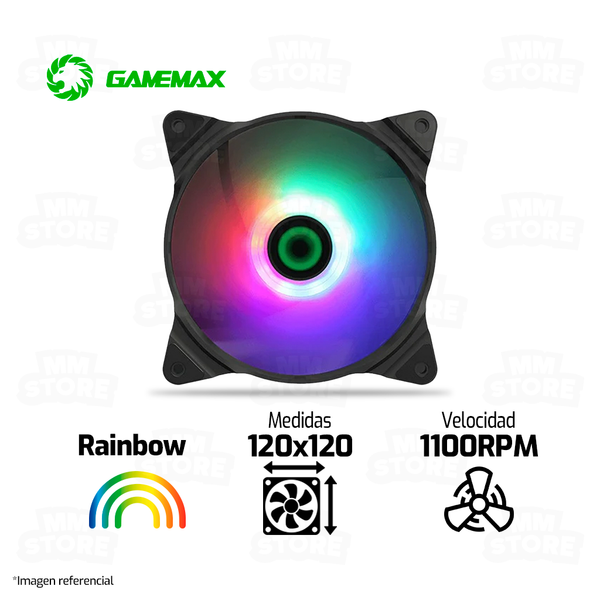 COOLER PARA CASE GAMEMAX FN-12RAINBOW-C2 | 120MM | RAINBOW