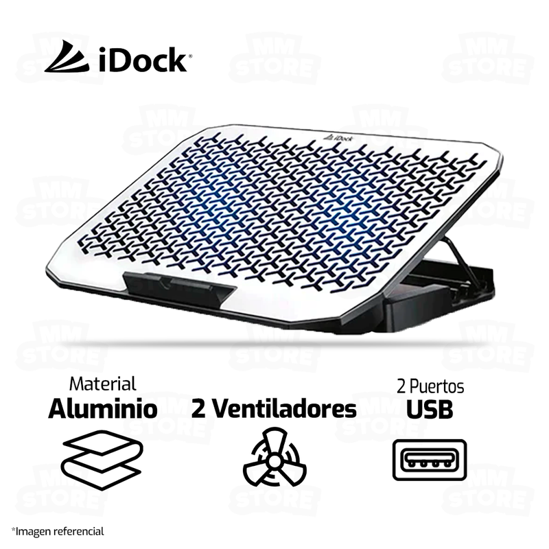 COOLER PARA LAPTOP IDOCK N5 ARTIC | 2 VENTILADORES | ALUMINIO