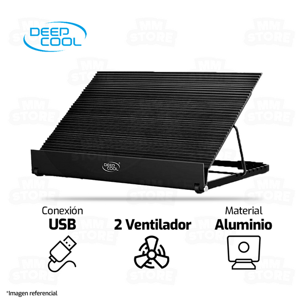 COOLER PARA LAPTOP DEEPCOOL N9 EX | 2 VENTILADORES | ALUMINIO | NEGRO