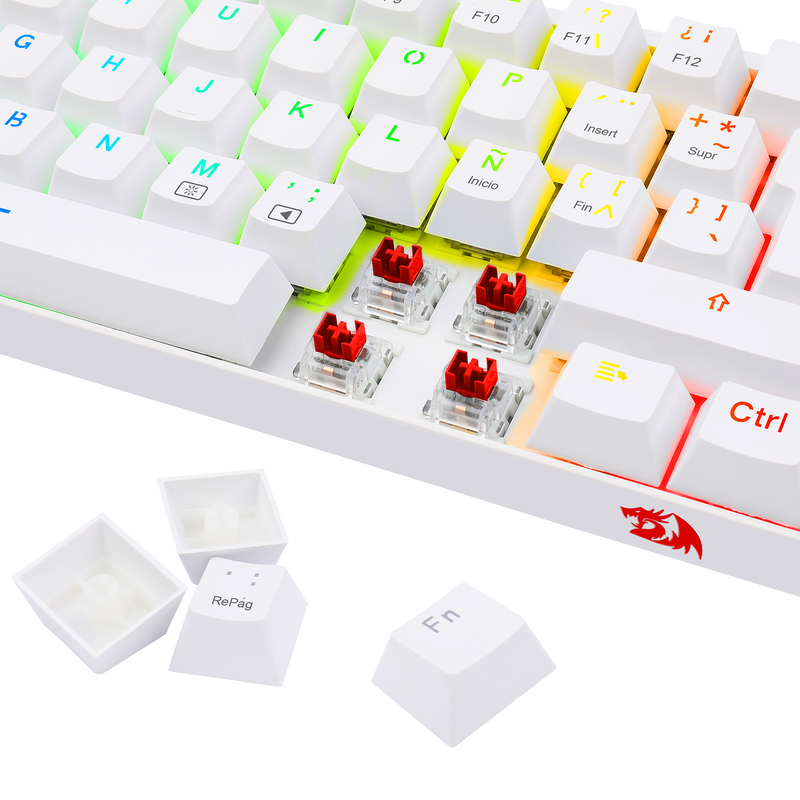 TECLADO REDRAGON DRAGONBORN K630 | ESPAÑOL | MECANICO | SW-RED | RGB | BLANCO