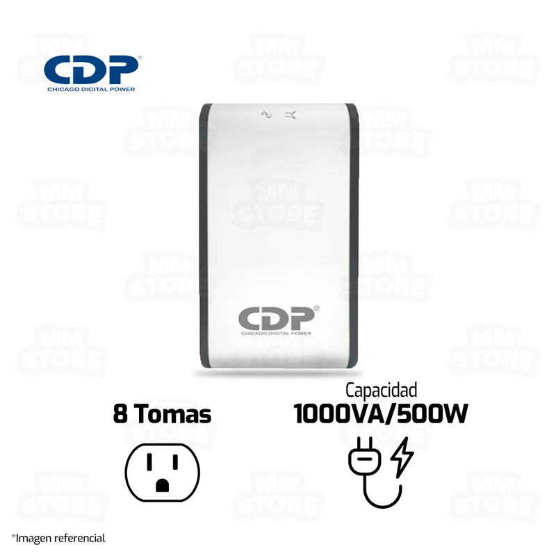 ESTABILIZADOR CDP R2C-AVR1008I | 1000VA/500W | 8 TOMAS