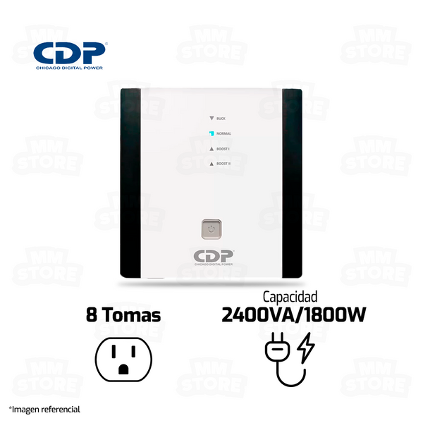 ESTABILIZADOR CDP R-AVR2408I | 2400VA/1800W | 8 TOMAS