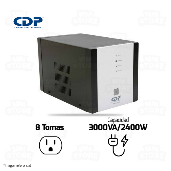 ESTABILIZADOR CDP R-AVR3008I | 3000VA/2400W | 8 TOMAS