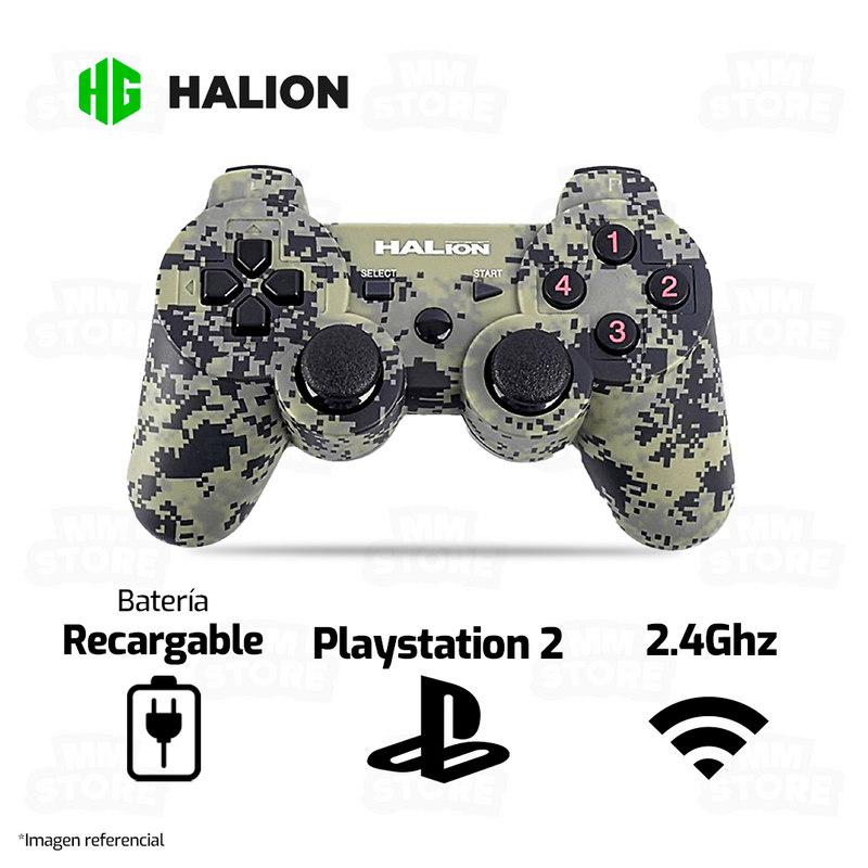 GAMEPAD HALION HA-8008 | INALAMBRICO | PC-PLAY2-PLAY3-ANDROID TV | CAMUFLADO