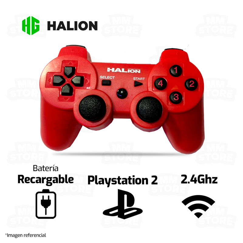 GAMEPAD HALION HA-8008 | INALAMBRICO | PC-PLAY2-PLAY3-ANDROID TV | ROJO