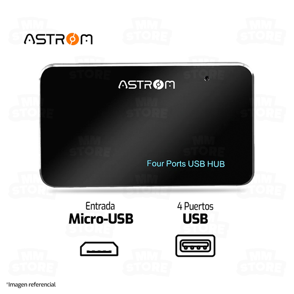 HUB USB ASTROM 2.0 AT1000 4 PUERTOS