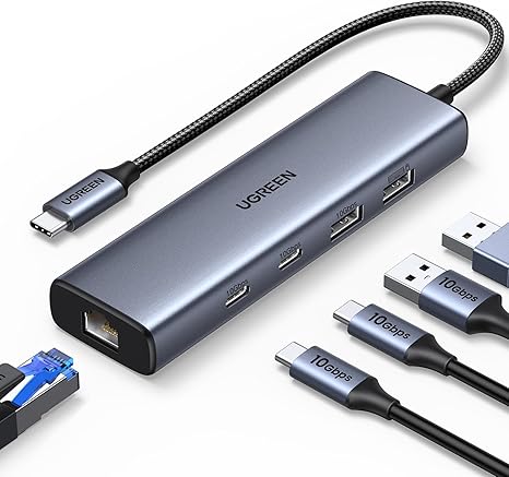 HUB USB TIPO C UGREEN 45320 | 1 USB A 3.2 - 1 USB A 2.0 - 2 USB C | RJ-45 | 3 PUERTOS