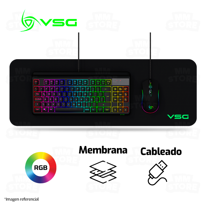 KIT 3 EN 1 VSG PYXIS | TECLADO + MOUSE + PAD MOUSE XL