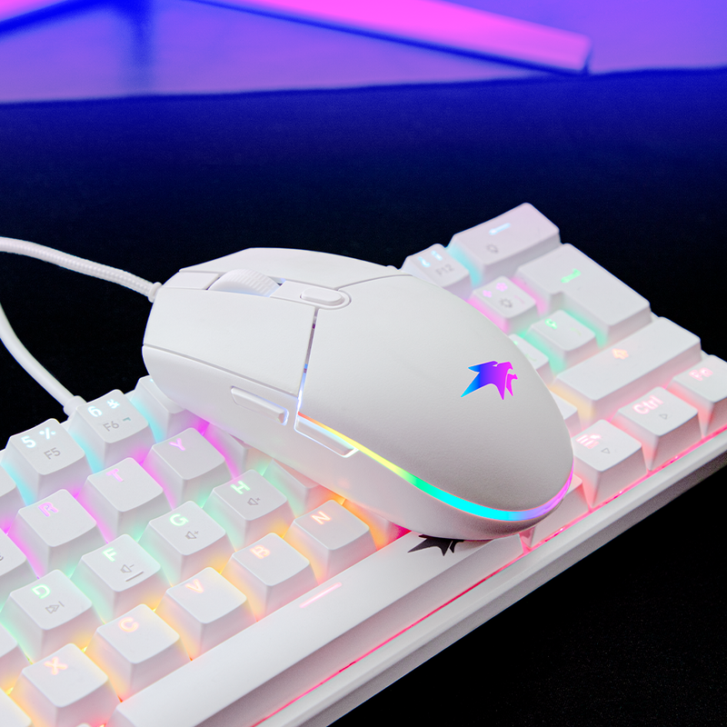 MOUSE VIFROZT VIKING | 12,800 DPI | RGB | BLANCO