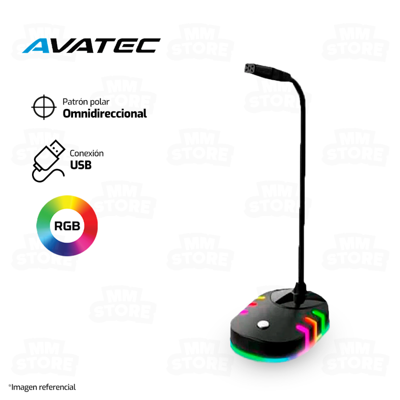 MICROFONO AVATEC CMP-1001B | USB | RGB