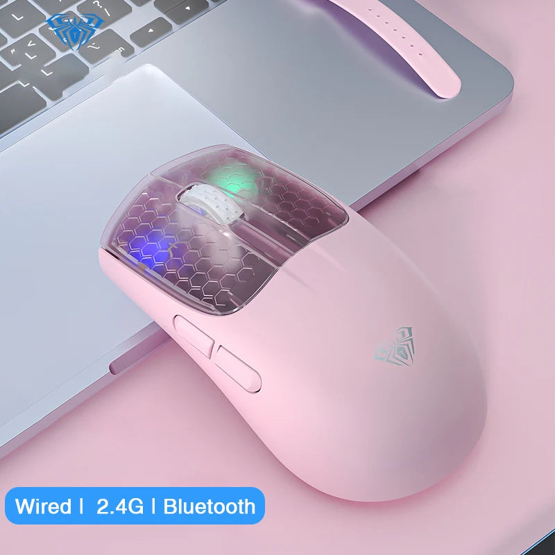 MOUSE AULA SC560 | INALAMBRICO - BLUETOOTH | 10,000 DPI | ROSADO