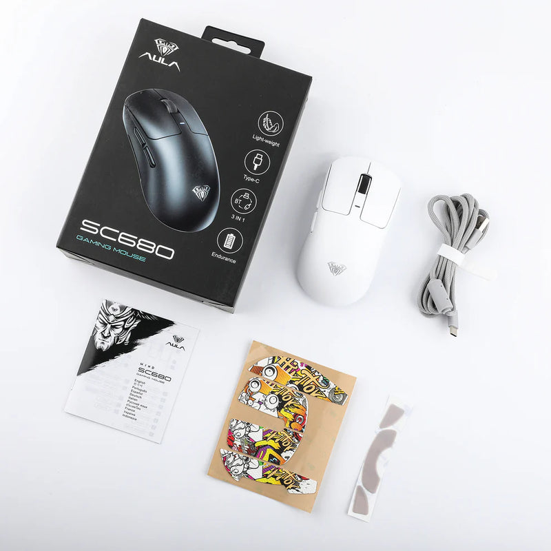 MOUSE AULA SC680 | INALAMBRICO - BLUETOOTH | 26,000 DPI | NEGRO