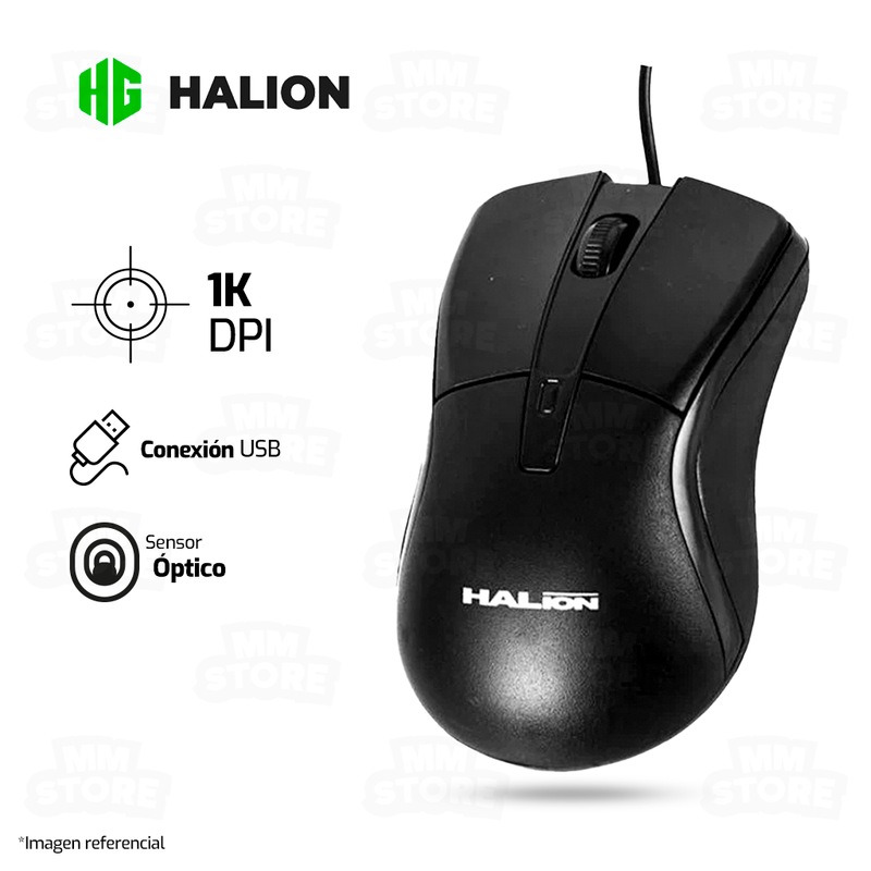 MOUSE HALION HA-M809 | 1,000 DPI | NEGRO