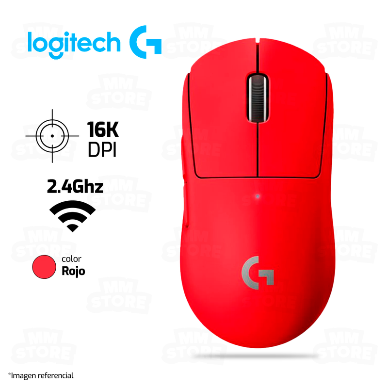 MOUSE LOGITECH GPRO X SUPERLIGHT | INALAMBRICO | 16,000 DPI | ROJO