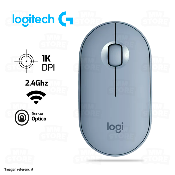 MOUSE LOGITECH M350 PEBBLE | BLUETOOTH - INALÁMBRICO | 1,000 DPI | GRIS