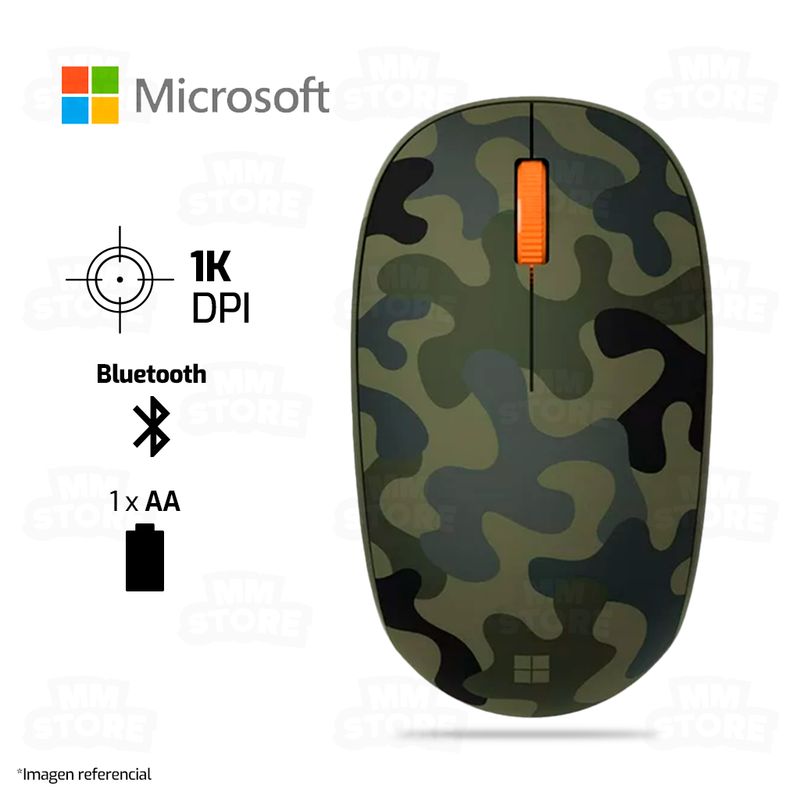 MOUSE MICROSOFT CAMO SPECIAL EDITION SOURIS | BLUETOOTH | 1,000 DPI | VERDE