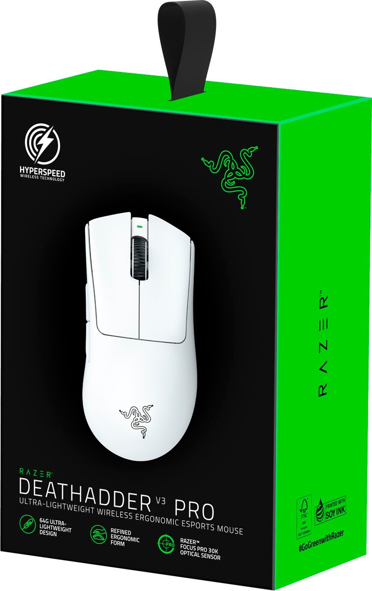 MOUSE RAZER DEATHADDER V3 PRO | INALAMBRICO | 30,000 DPI | BLANCO