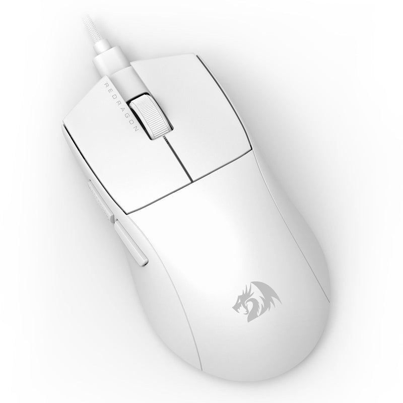 MOUSE REDRAGON K1NG (1K HZ) M724W | CABLEADO | 12,400 DPI | BLANCO