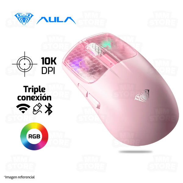 MOUSE AULA SC560 | INALAMBRICO - BLUETOOTH | 10,000 DPI | ROSADO