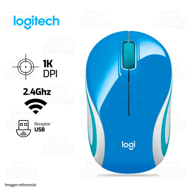 MOUSE LOGITECH M187 | INALAMBRICO | 1,000 DPI | AZUL