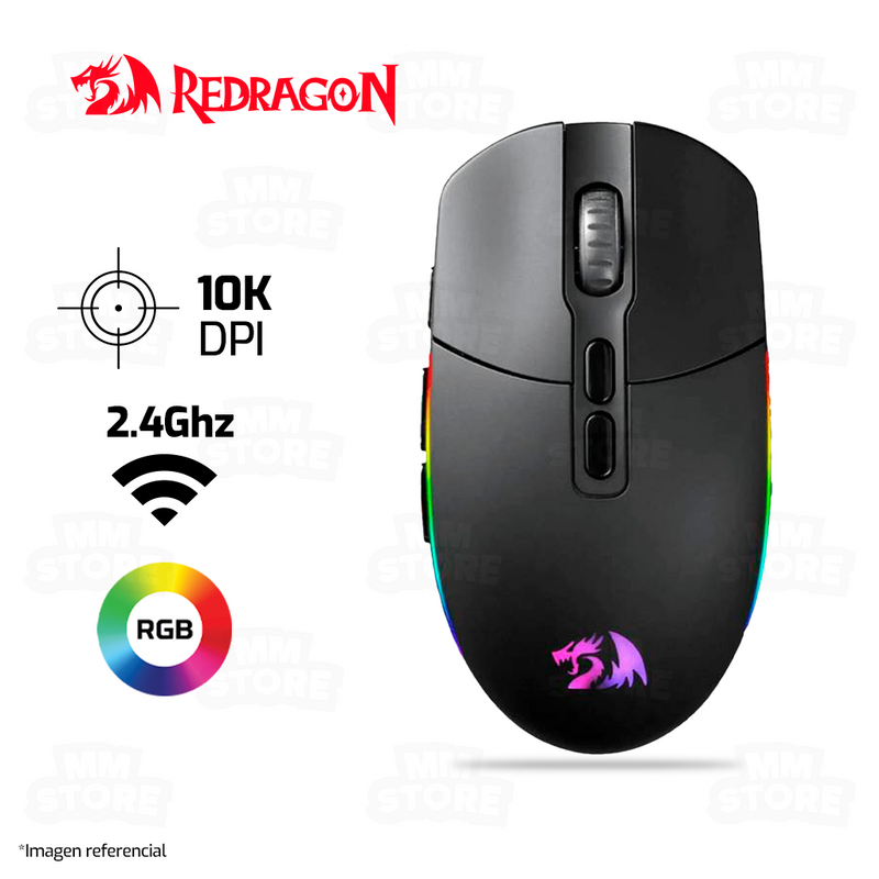 MOUSE REDRAGON INVADER PRO M719RGB | INALAMBRICO | 10,000 DPI | RGB