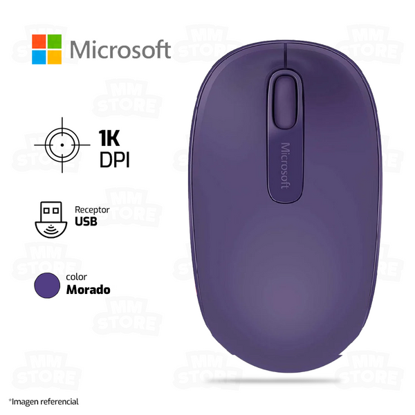 MOUSE MICROSOFT 1850 | INALAMBRICO | 1,000 DPI | MORADO