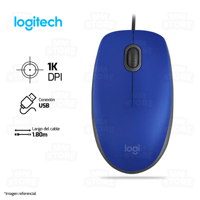 MOUSE LOGITECH M110 SILENT | 1,000 DPI | AZUL