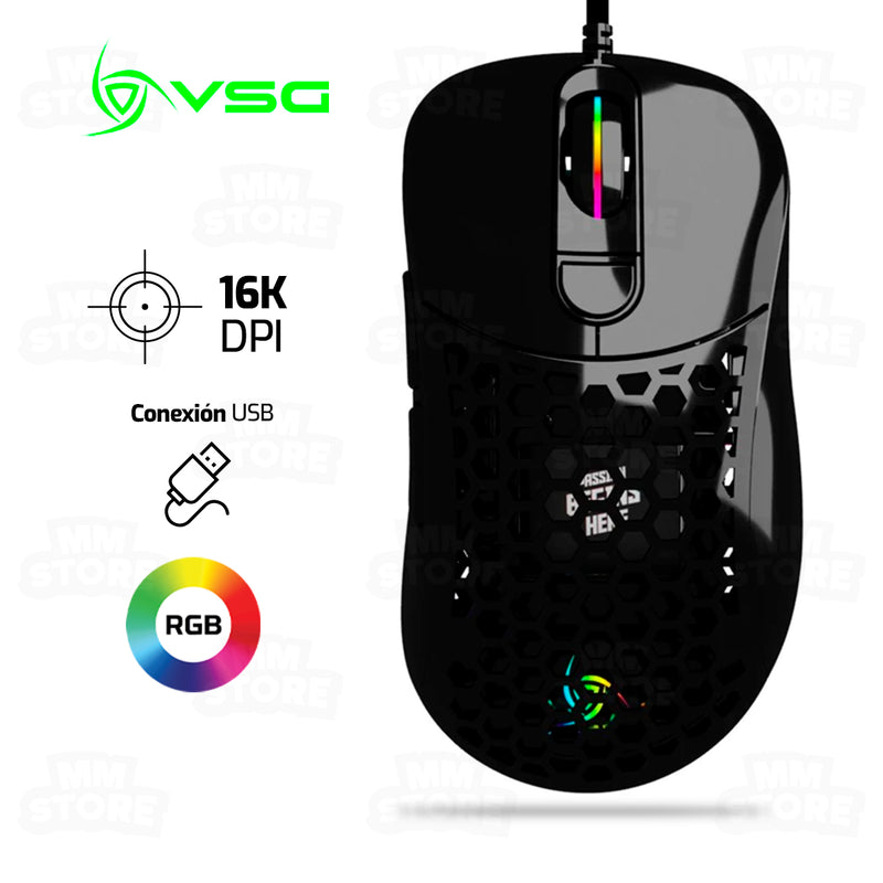 MOUSE VSG AQUILA AIR BRILLANTE | 16,000 DPI | RGB | NEGRO