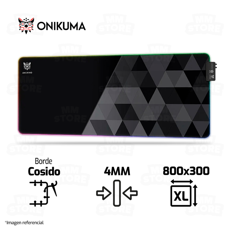 MOUSEPAD ONIKUMA MP006 | XL | 800 X 300 X 4MM | RGB | NEGRO