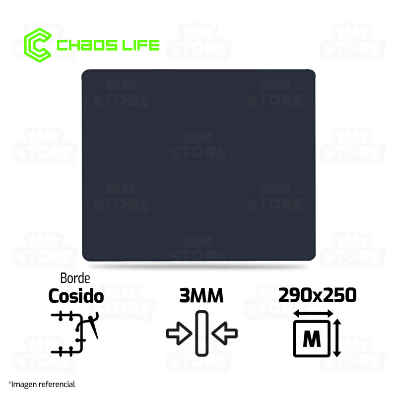 MOUSEPAD CHAOS LIFE | M | 290 X 250 X 3MM | NEGRO