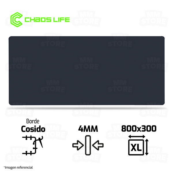 MOUSEPAD CHAOS LIFE | XL | 800 X 300 X 4MM | BORDE NEGRO