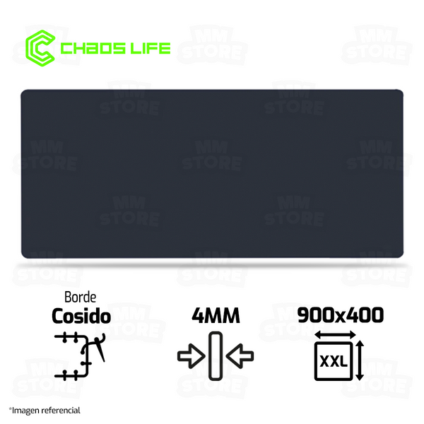 MOUSEPAD CHAOS LIFE | XXL | 900 X 400 X 4MM | BORDE NEGRO