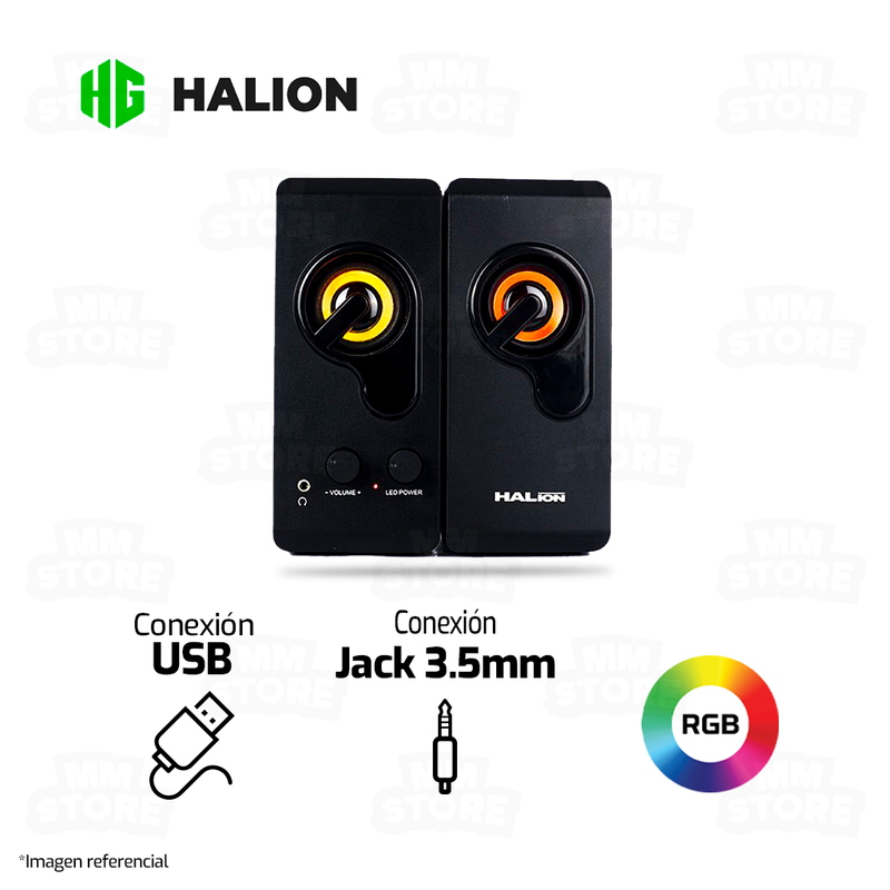 PARLANTE 2.0 HALION HA-S328 | 3.5MM | USB | RGB