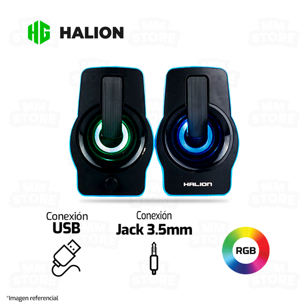 PARLANTE HALION HA-S256 | 3.5MM | USB | RGB