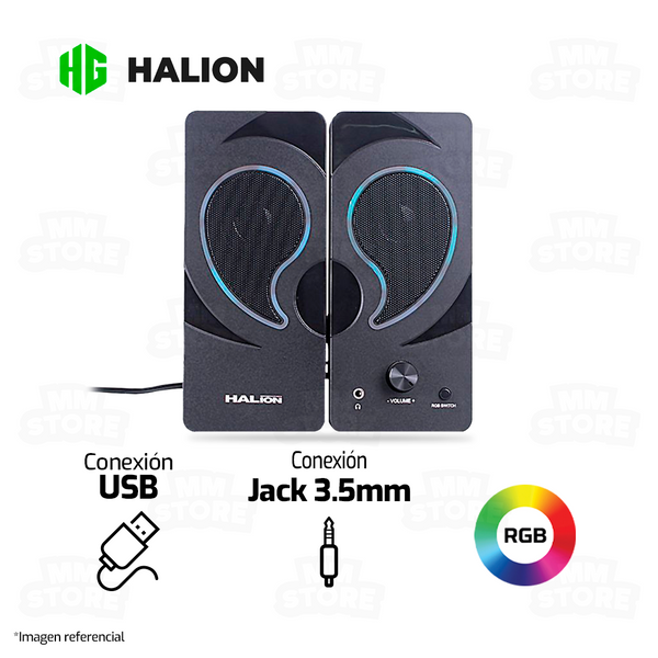 PARLANTE 2.0 HALION HA-S334 | 3.5MM | USB | RGB