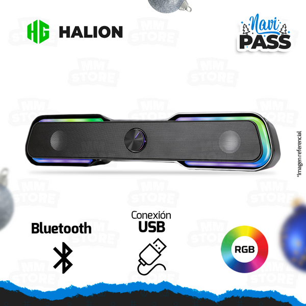 PARLANTE 2.0 HALION HA-SB08 | BLUETOOTH-3.5MM | USB | RGB