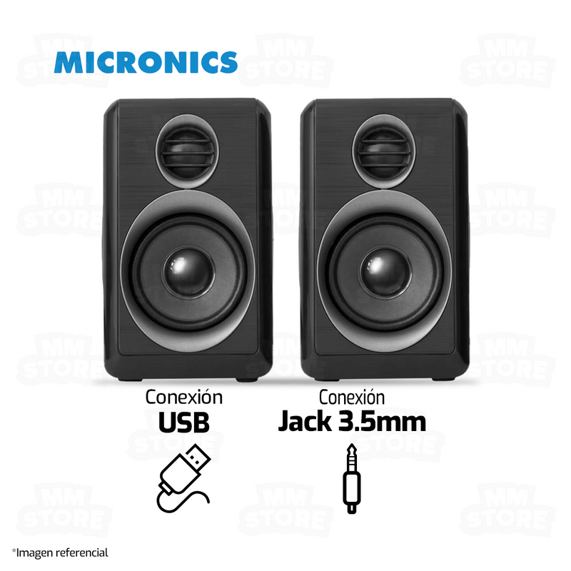 PARLANTE 2.0 MICRONICS WARRIOR MIC S314 | 3.5MM | USB