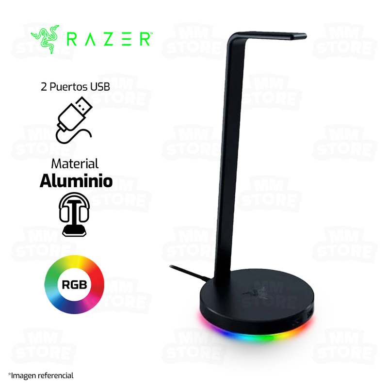 SOPORTE AUDIFONO RAZER BASE STATION V2 CHROMA | USB 3.1 | NEGRO