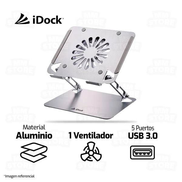 COOLER PARA LAPTOP IDOCK GALAXY I60 3.0 | 1 VENTILADOR | ALUMINIO