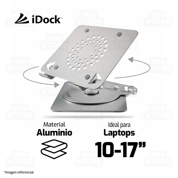 SOPORTE PARA LAPTOP IDOCK DIAMOND I50 360° | ALUMINIO | PLATEADO