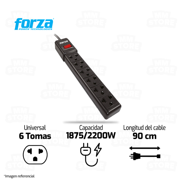 SUPRESOR DE PICOS FORZA PS-001B | 6 TOMAS