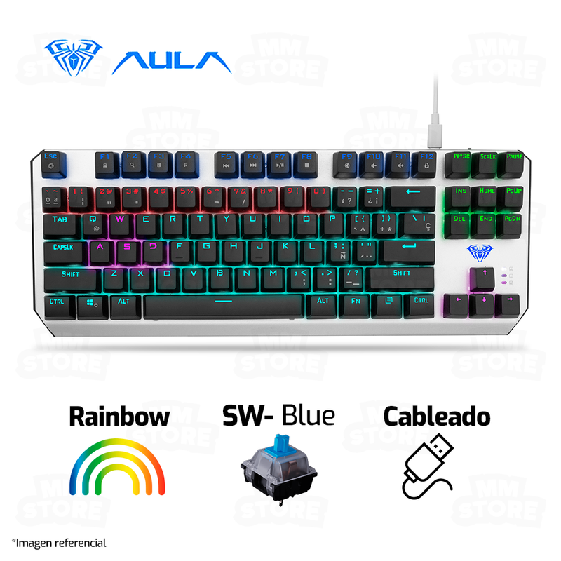 TECLADO AULA F2067 | MECANICO | SW-BLUE | RAINBOW