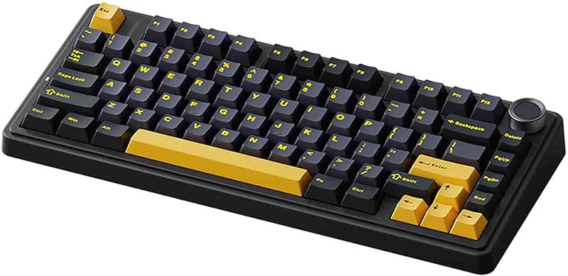 TECLADO AULA F75 | INALAMBRICO |  MECANICO | SW-GRAY | RGB | NEGRO-AMARILLO