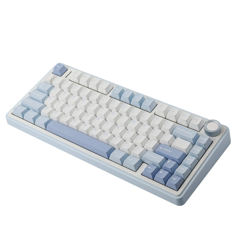 TECLADO AULA F75 | INALAMBRICO | MECANICO | SW-GRAY | RGB | BLANCO-CELESTE