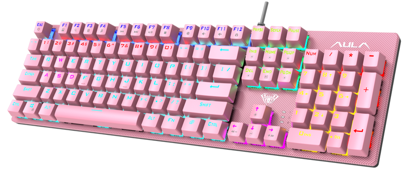 TECLADO AULA S2022 | MECANICO | SW-BLUE | RAINBOW | ROSADO